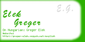 elek greger business card